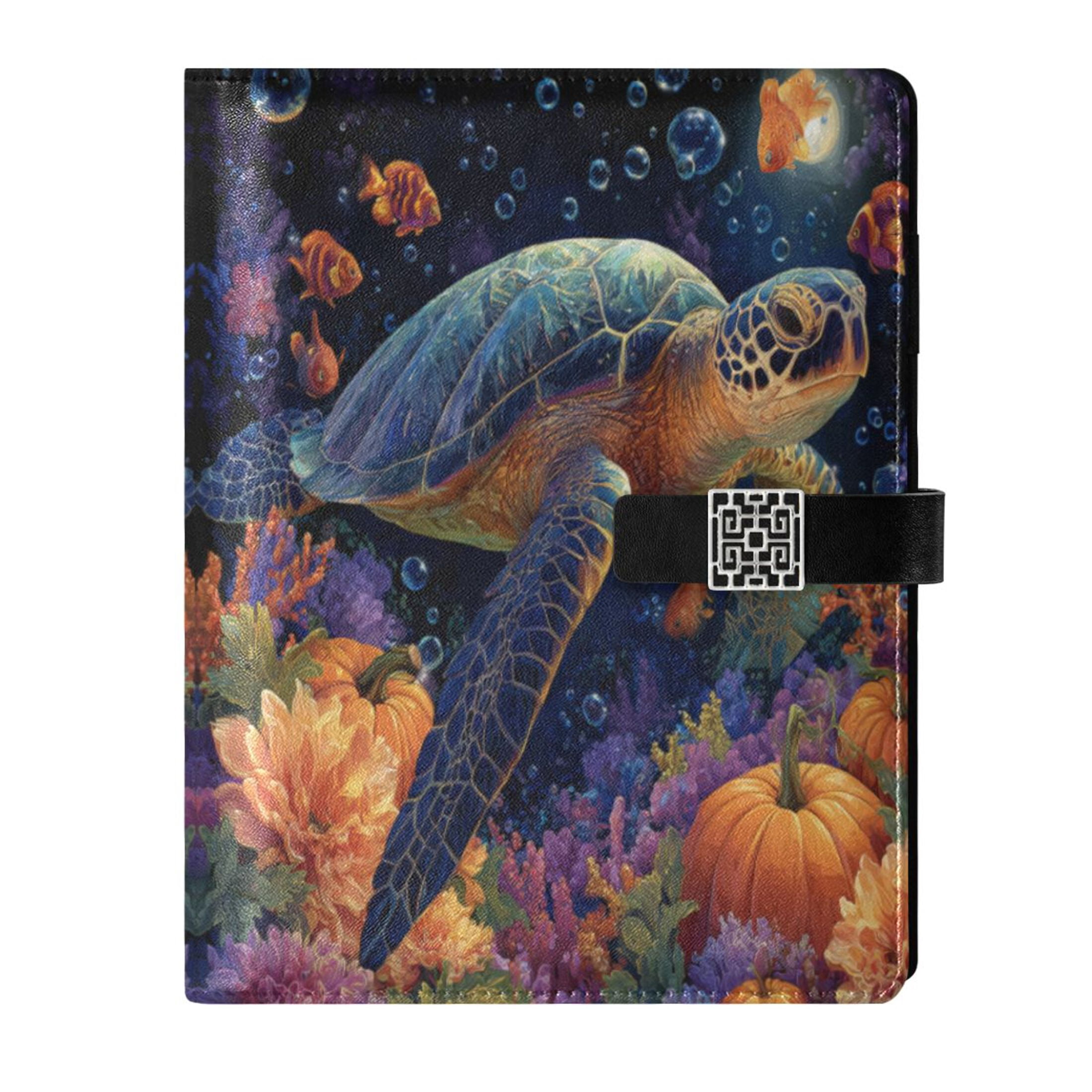 Leather Planner Leather Notebook Notebook Journal Binder Design Pen Pocket Design Convenient for Storage Sea Turtle