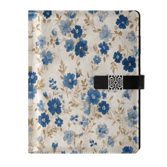 Leather Planner Leather Notebook Notebook Journal Binder Design Pen Pocket Design Convenient for Storage Shabby Chic Floral Beige Cream