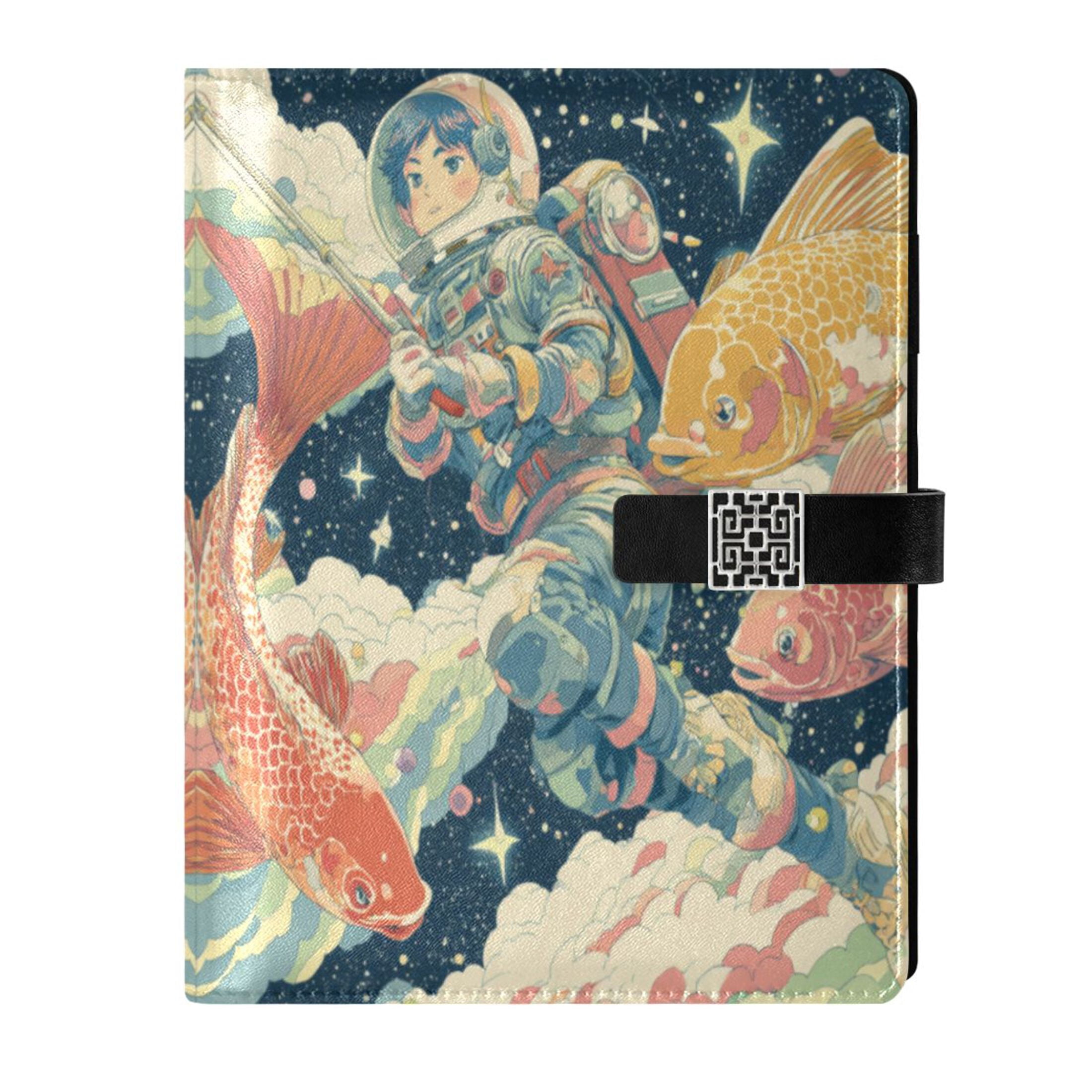 Leather Planner Leather Notebook Notebook Journal Binder Design Pen Pocket Design Convenient for Storage Space Suit Anime
