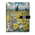 thumbnail image 1 of Leather Planner Leather Notebook Notebook Journal Binder Design Pen Pocket Design Convenient for Storage Sunflower Field Butterflies, 1 of 6