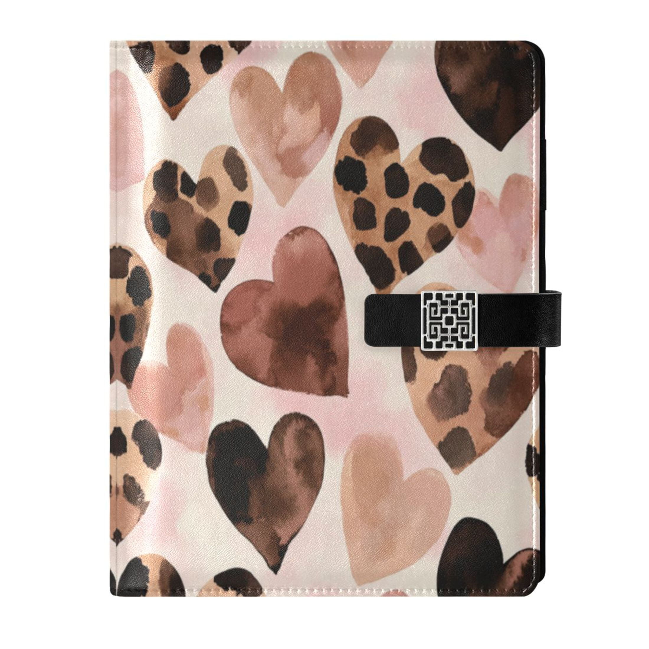 Leather Planner Leather Notebook Notebook Journal Binder Design Pen Pocket Design Convenient for Storage Super Beautiful Black Heart