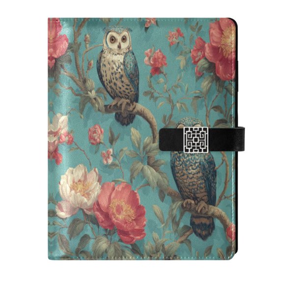Leather Planner Leather Notebook Notebook Journal Binder Design Pen Pocket Design Convenient for Storage Two Owls