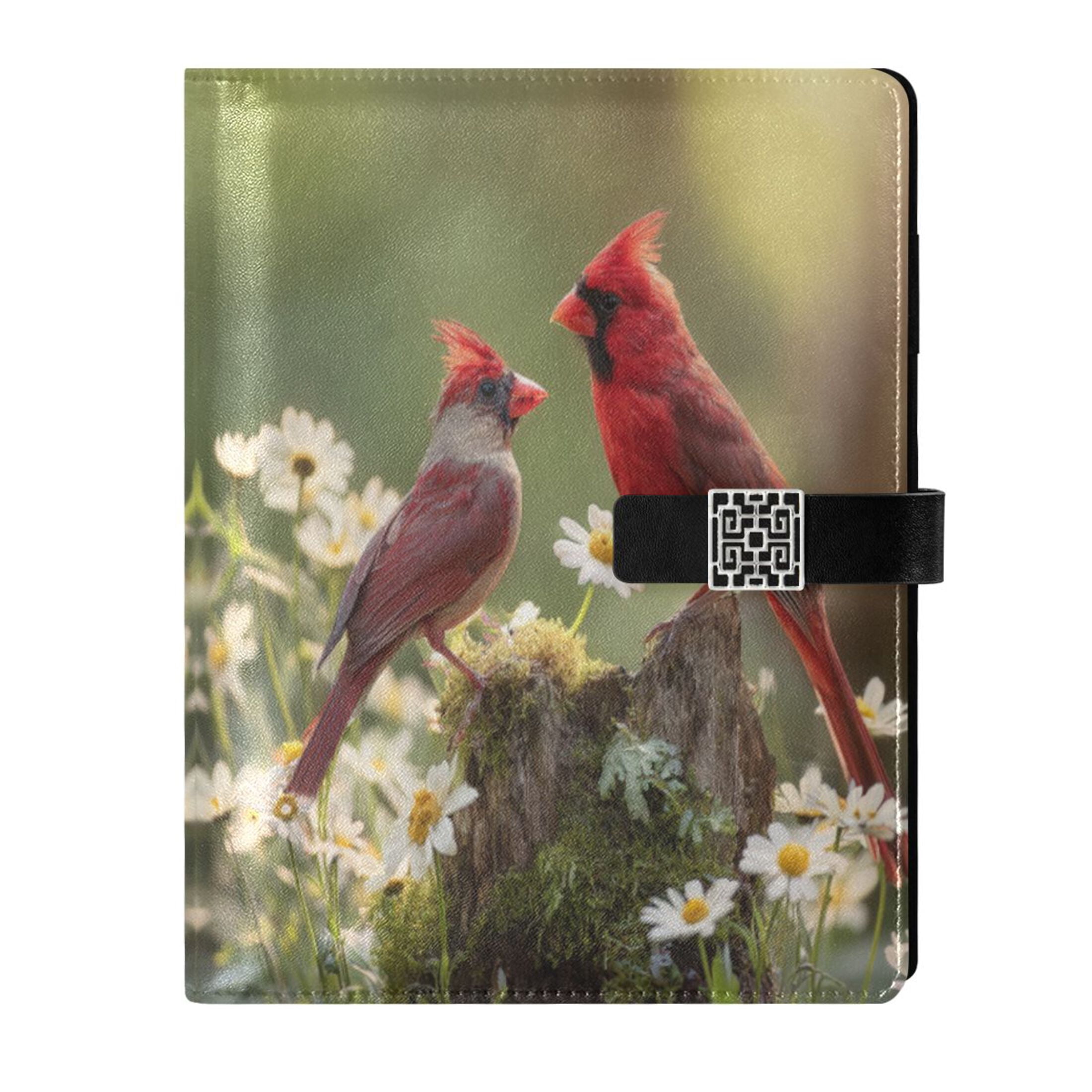 Leather Planner Leather Notebook Notebook Journal Binder Design Pen Pocket Design Convenient for Storage Two Red Birds