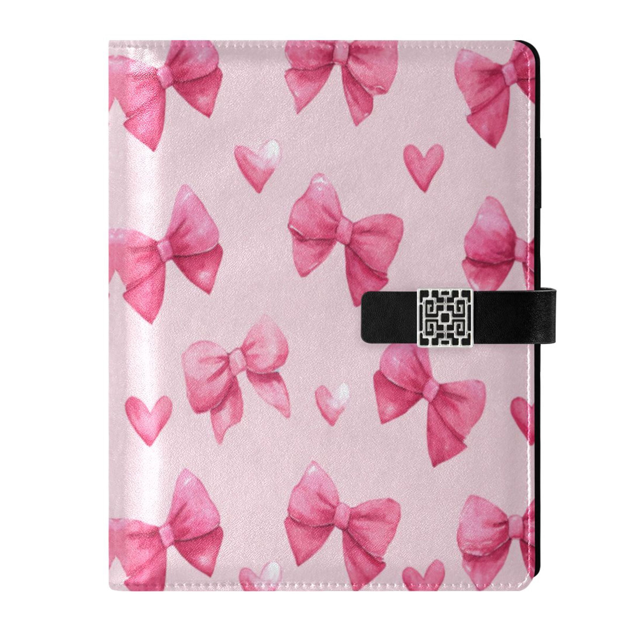 Leather Planner Leather Notebook Notebook Journal Binder Design Pen Pocket Design Convenient for Storage Valentine's Day Bow