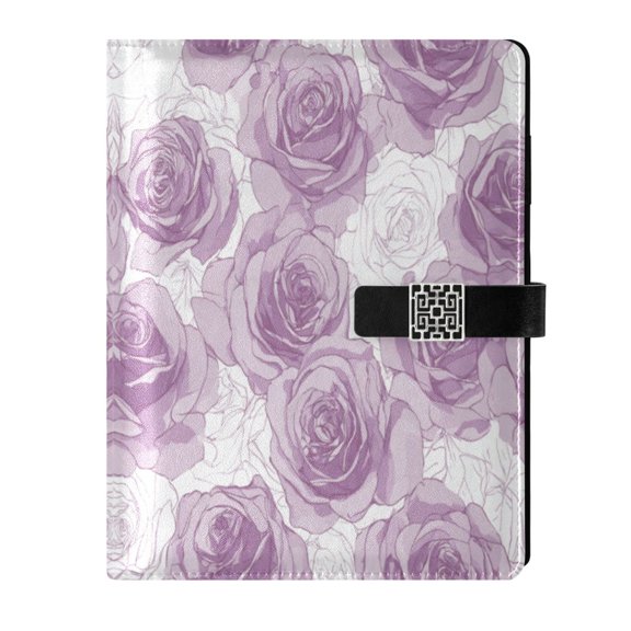 Leather Planner Leather Notebook Notebook Journal Binder Design Pen Pocket Design Convenient for Storage Vector Illustration Rose