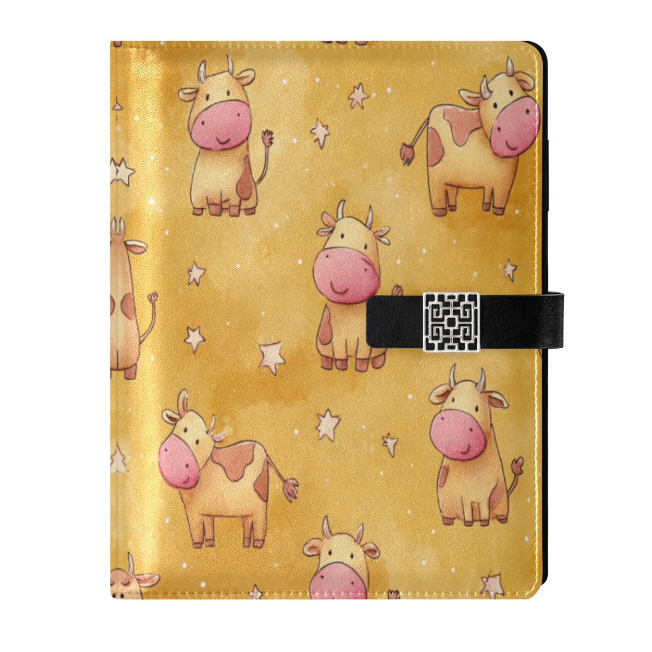 Leather Planner Leather Notebook Notebook Journal Binder Design Pen Pocket Design Convenient for Storage Yellow Cattle Seamless