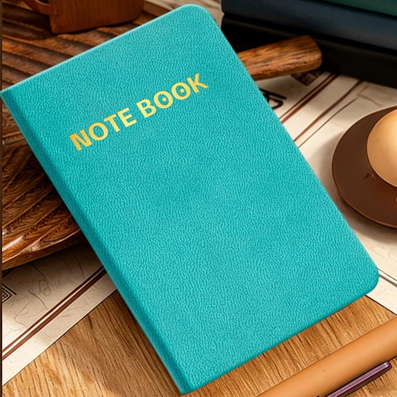 Leather Pocket Journal for Office Use, Compact Portable Thick Paper Notebook, Small Mini Concise Writing Pad for Daily Tasks, Stylish Handheld Note Book for Busy Professionals, by UKHBMC