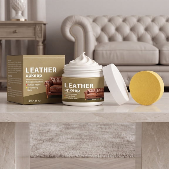 Leather Polish Cream, Nourishing Color-Restoring Shoe and Bag Care with Waterproof Protection 150g