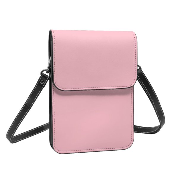 Leather Portable Mobile Phone Bag Purse Purse Satchels 5.37.5in Scratch-Proof Dustproof For Shopping Work Dating Travel Lightpink
