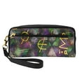 thumbnail image 1 of YFYANG Leather Portable Travel Small Makeup Bag, Multifunctional Storage Bag, Abstract Art Math Symbols Pattern Cosmetic Bag, 1 of 4