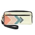 thumbnail image 1 of YFYANG Leather Portable Travel Small Makeup Bag, Multifunctional Storage Bag, Geometric Arrow Pattern Cosmetic Bag, 1 of 4
