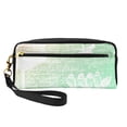 thumbnail image 1 of YFYANG Leather Portable Travel Small Makeup Bag, Multifunctional Storage Bag, Green Vintage Bird Texture Pattern Cosmetic Bag, 1 of 4