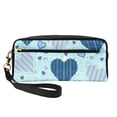thumbnail image 1 of YFYANG Leather Portable Travel Small Makeup Bag, Multifunctional Storage Bag, Hearts Line Texture Pattern Cosmetic Bag, 1 of 4