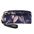 thumbnail image 1 of YFYANG Leather Portable Travel Small Makeup Bag, Multifunctional Storage Bag, Pink Floral Textures Pattern Cosmetic Bag, 1 of 4