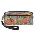 thumbnail image 1 of YFYANG Leather Portable Travel Small Makeup Bag, Multifunctional Storage Bag, Vintage Bird Decorative Art Pattern Cosmetic Bag, 1 of 4