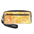 thumbnail image 1 of YFYANG Leather Portable Travel Small Makeup Bag, Multifunctional Storage Bag, Yellow Aperture Pattern Cosmetic Bag, 1 of 4