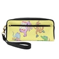 thumbnail image 1 of YFYANG Leather Portable Travel Small Makeup Bag, Multifunctional Storage Bag, Yellow Fun Animal Party Pattern Cosmetic Bag, 1 of 4