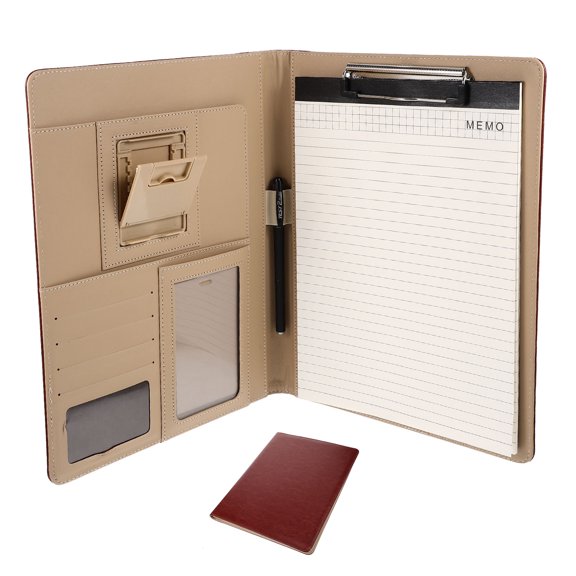 Leather Portfolio Folder Pu Manager File Storage Board Document Bag Stationary Container Paper Rack Office