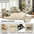 thumbnail image 1 of Leather Power Recliner Sofa Set with LED Lights, Reclining Sectional Sofa for Living Room, 3-Piece Set, 1 of 5
