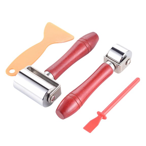 Leather Edge Roller Leather Glue Laminating Roller with Scraper