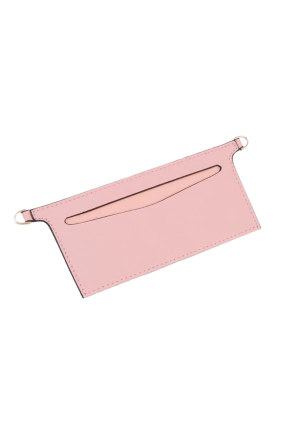 Leather Purse Insert Organizer with Metal Bag Chain Handbag Divider Pocket Inside Clutch for Women