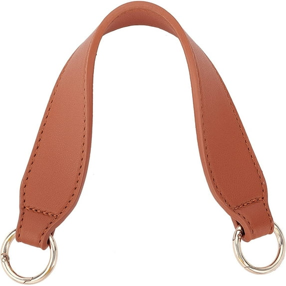 Leather Purse Strap Replacement 13.4 Inch PU Leather Bag Handle Handbag Shoulder Strap Short Clutches Bag Handle with Spring Ring