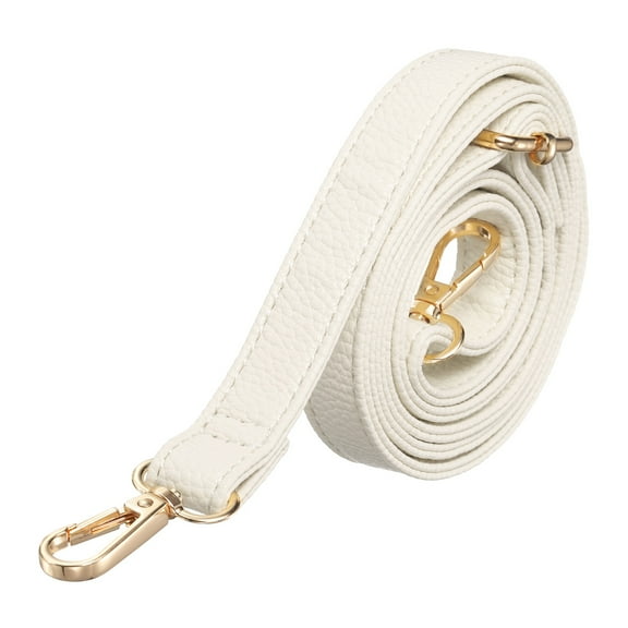 Leather Purse Straps [1Pcs] - 51.2 Inch Adjustable Strap Replacement for Handbags Use for Purse & Crossbody Bag & Handbag - [White & Gold]