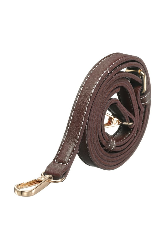 Leather Purse Straps [1Pcs] - 51.2 Inch Adjustable Straps Replacement for Handbags Use for Purse & Crossbody Bag & Handbag - [Dark Brown & Gold]
