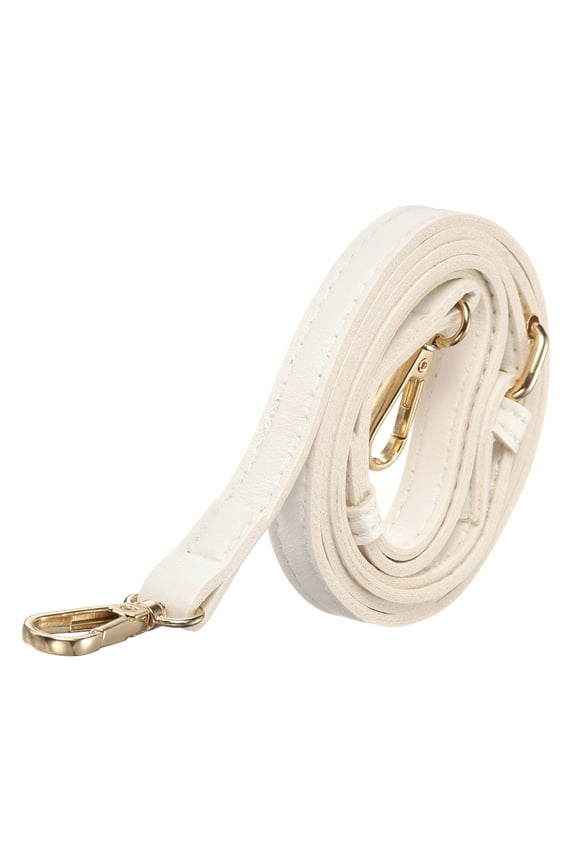 Leather Purse Straps [1Pcs] - 51.2 Inch Adjustable Straps Replacement for Handbags Use for Purse & Crossbody Bag & Handbag - [White & Gold]