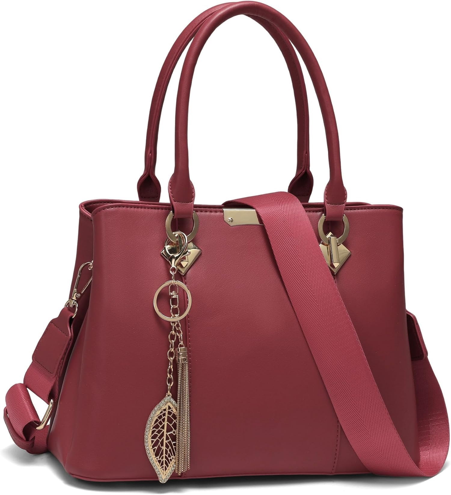 Leather Purses and Handbags for Women,  Crossbody Satchel Top Handle Handbag Medium Roomy Purse