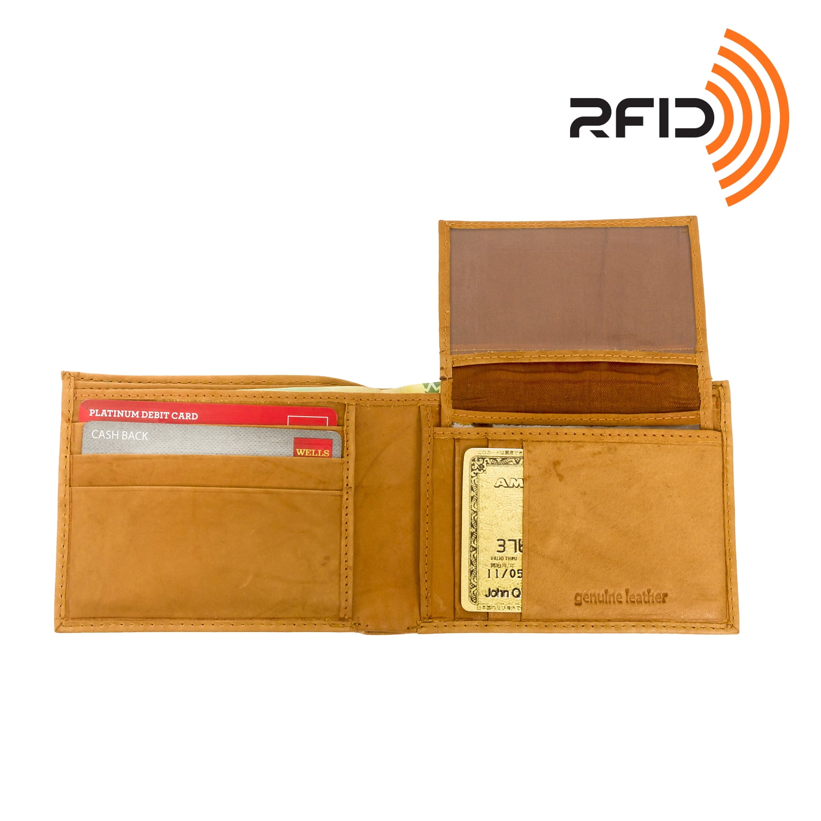 Pass Case Leather RFID Passcase Bifold Wallet w/ Removable Card Case - Walmart.com