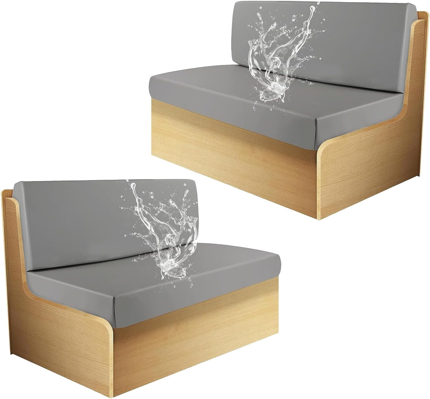 Leather RV Dinette Cushion Covers, PU Waterproof Slipcovers for Rv Furniture Dinette Cushion Covers Anti-Slip Rv Sofa Cover