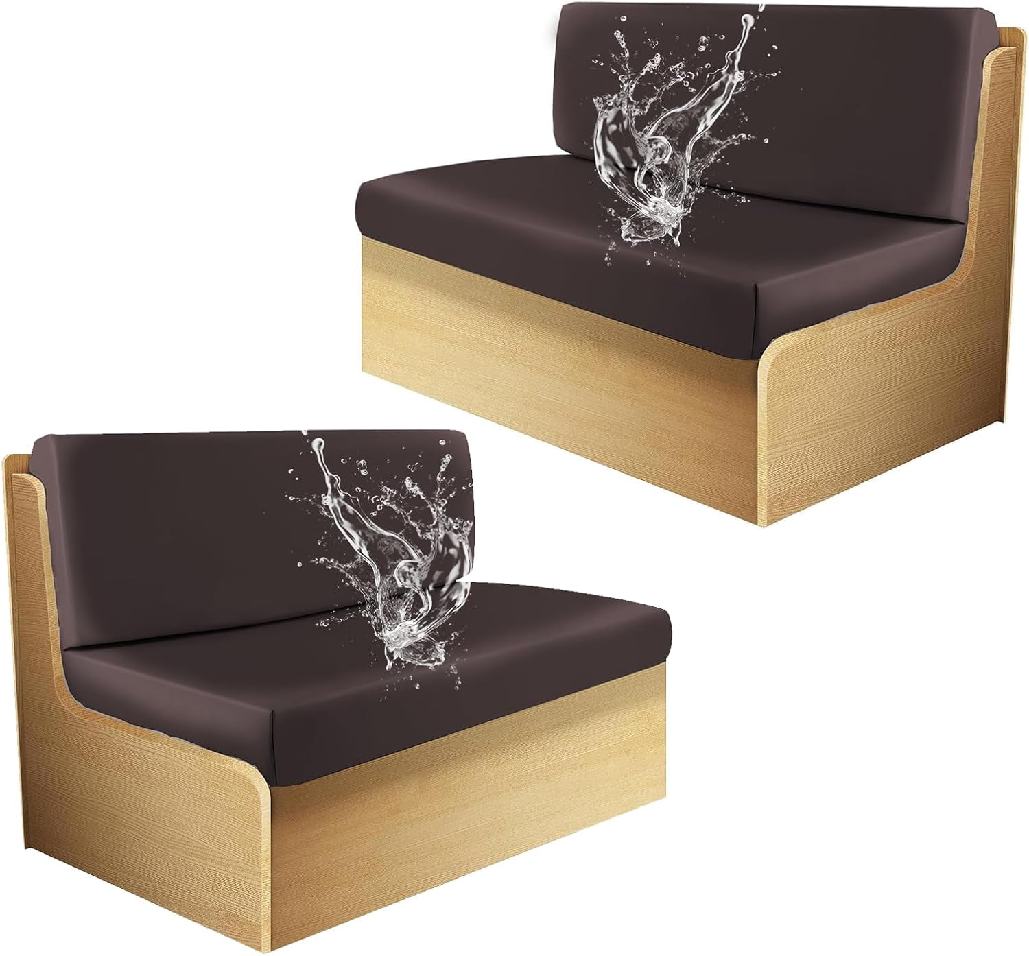 Leather RV Dinette Cushion Covers, PU Waterproof Slipcovers for Rv Furniture Dinette Cushion Covers Anti-Slip Rv Sofa Cover