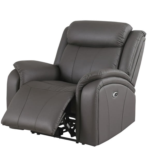 Leather Recliner Arm Chair Power Reclining Sofa Chair  Home Theater Couch Gray