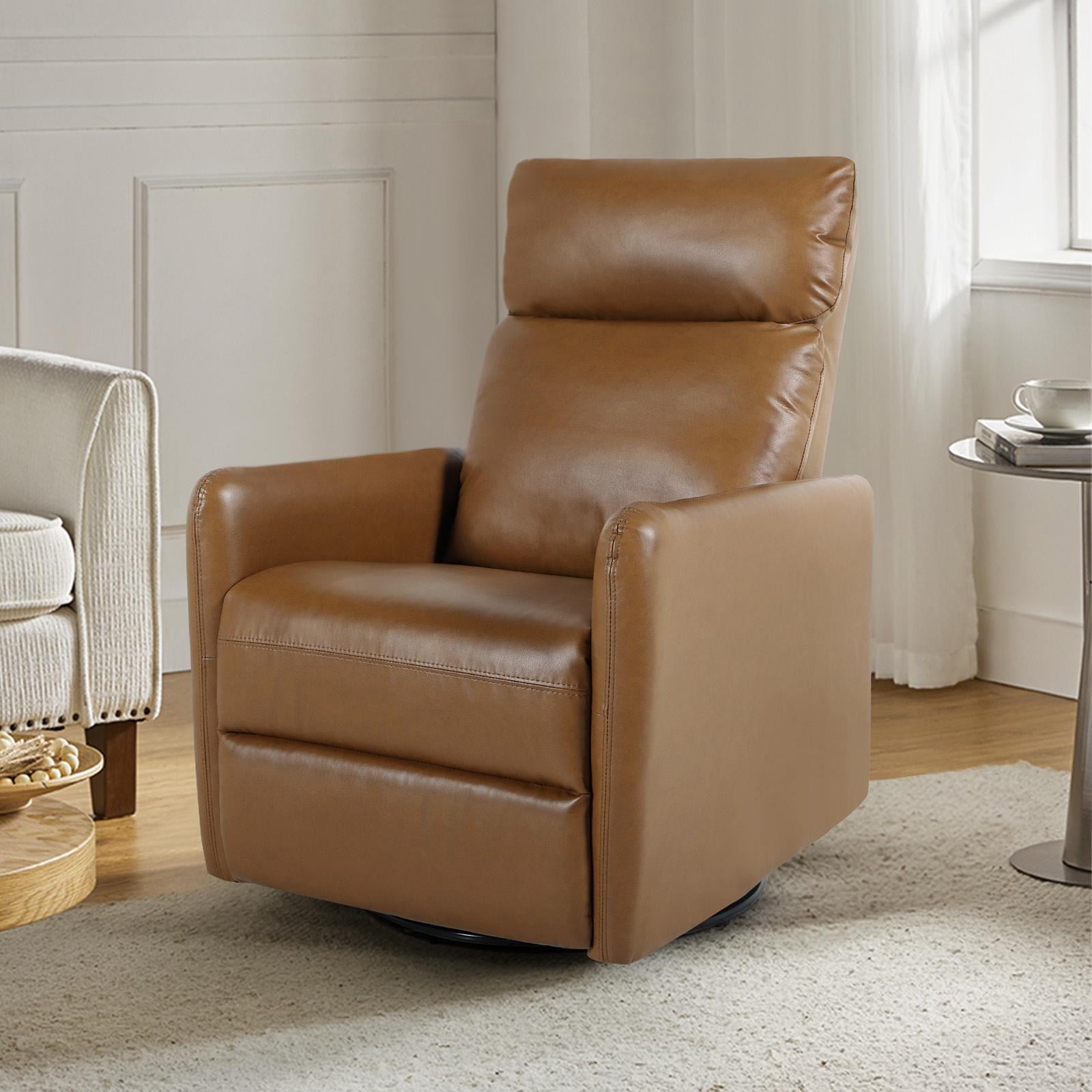Leather Recliner Chair 360 Swivel Manual Reclining Rocking Single Sofa
