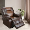 thumbnail image 1 of Leather Recliner Chair, Manual Reclining Chair Single Sofa Chair for Living Room,Bedroom, Brown, 1 of 6
