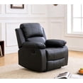 thumbnail image 1 of Leather Recliner Chair, Reclining Sofa Chair for Living Room Furniture, Manual Recliner Couch for Living Room, Small Space, RV & Office (Black Single Chair), 1 of 9