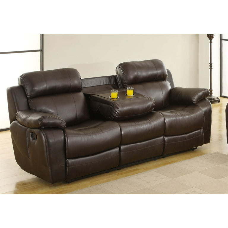Leather Reclining Three Seater Sofa