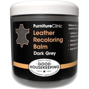 The Original Leather Recoloring Balm by Furniture Clinic - Dark Grey Leather Dye for Furniture, Couches & Car Seats - Restore Scratched, Faded, Damaged Surfaces