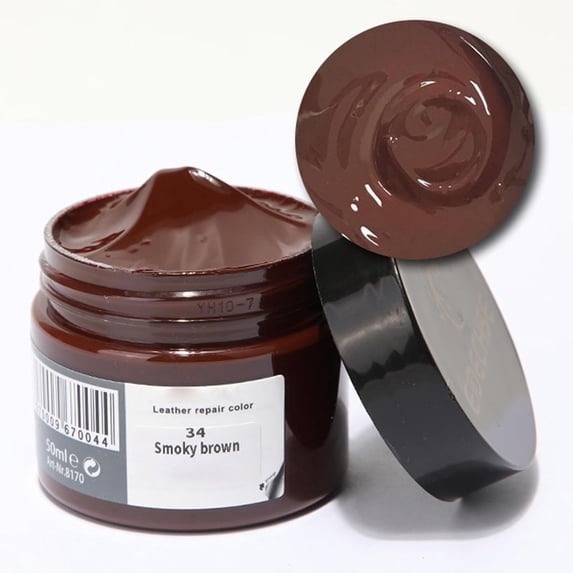 Leather Recoloring Balm, Leather Color Restorer, Leather Paint Repair Filler Kit, Leather Restoration Scratch Cream Dye Polish for Couch Furniture Couches Sofa (Smoky Brown)