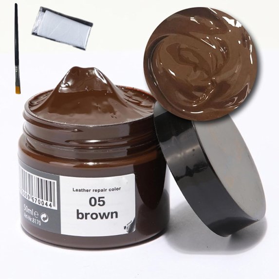 Leather Recoloring Balm, Leather Cream, Leather Color Restorer, Leather Color Care Repair Polish Cream, Leather Restorer for Handbag,Couches, Shoe, Car Seats (Brown)