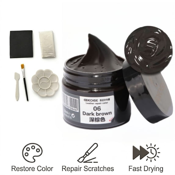 Leather Recoloring Balm, Leather Cream, Leather Color Restorer, Leather Color Care Repair Polish Cream, Leather Restorer for Handbag,Couches, Shoe, Car Seats(Dark brown)