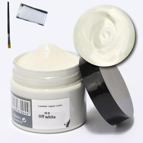 Leather Recoloring Balm, Leather Cream, Leather Color Restorer, Leather Color Care Repair Polish Cream, Leather Restorer for Handbag,Couches, Shoe, Car Seats (Off White)