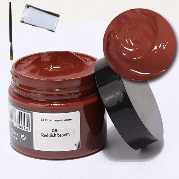 Leather Recoloring Balm, Leather Cream, Leather Color Restorer, Leather Color Care Repair Polish Cream, Leather Restorer for Handbag,Couches, Shoe, Car Seats (Reddish Brown)