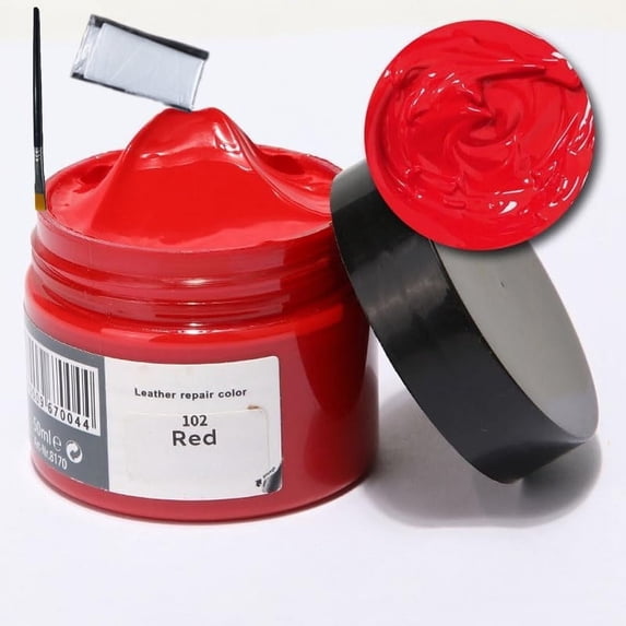 Leather Recoloring Balm, Leather Cream, Leather Color Restorer, Leather Color Care Repair Polish Cream, Leather Restorer for Handbag,Couches, Shoe, Car Seats (Red)