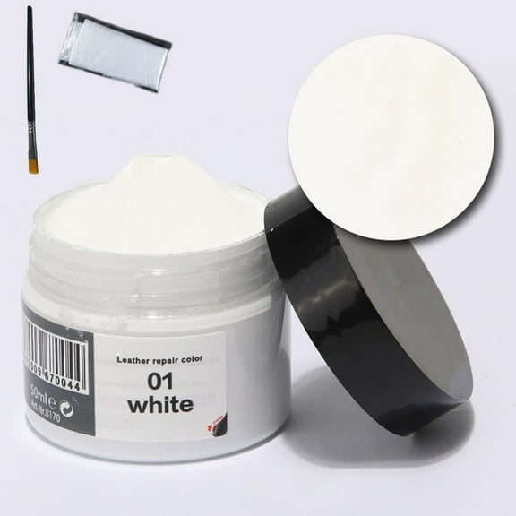 Leather Recoloring Balm, Leather Cream, Leather Color Restorer, Leather Color Care Repair Polish Cream, Leather Restorer for Handbag,Couches, Shoe, Car Seats (White)
