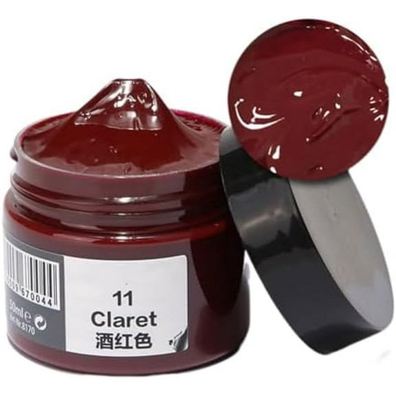 Leather Recoloring Balm, Leather Recoloring Cream, Leather Repair Filler, Leather Color Restorer, Leather Polish Cream for Leather Scratch Repair (11-Claret)