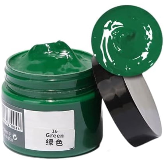 Leather Recoloring Balm, Leather Recoloring Cream, Leather Repair Filler, Leather Color Restorer, Leather Polish Cream for Leather Scratch Repair (16-Green)