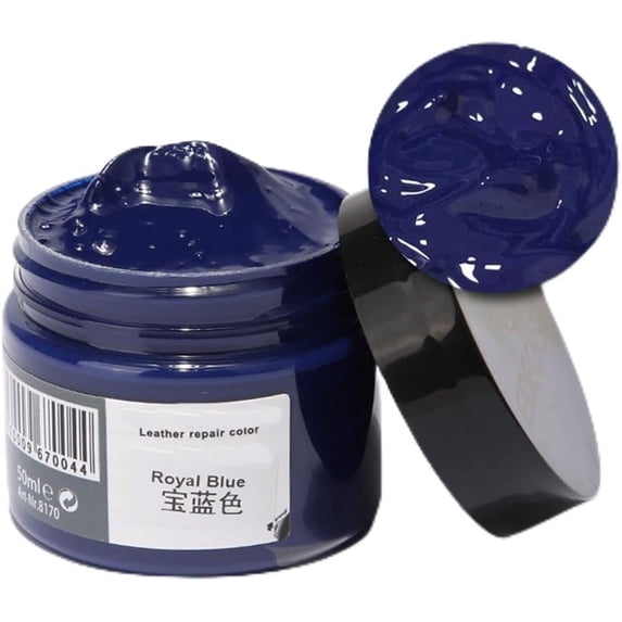 Leather Recoloring Balm, Leather Recoloring Cream, Leather Repair Filler, Leather Color Restorer, Leather Polish Cream for Leather Scratch Repair (19-Royal Blue)