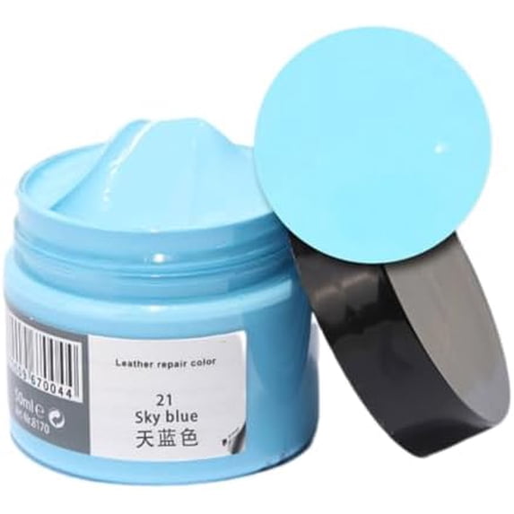 Leather Recoloring Balm, Leather Recoloring Cream, Leather Repair Filler, Leather Color Restorer, Leather Polish Cream for Leather Scratch Repair (21-Sky Blue)